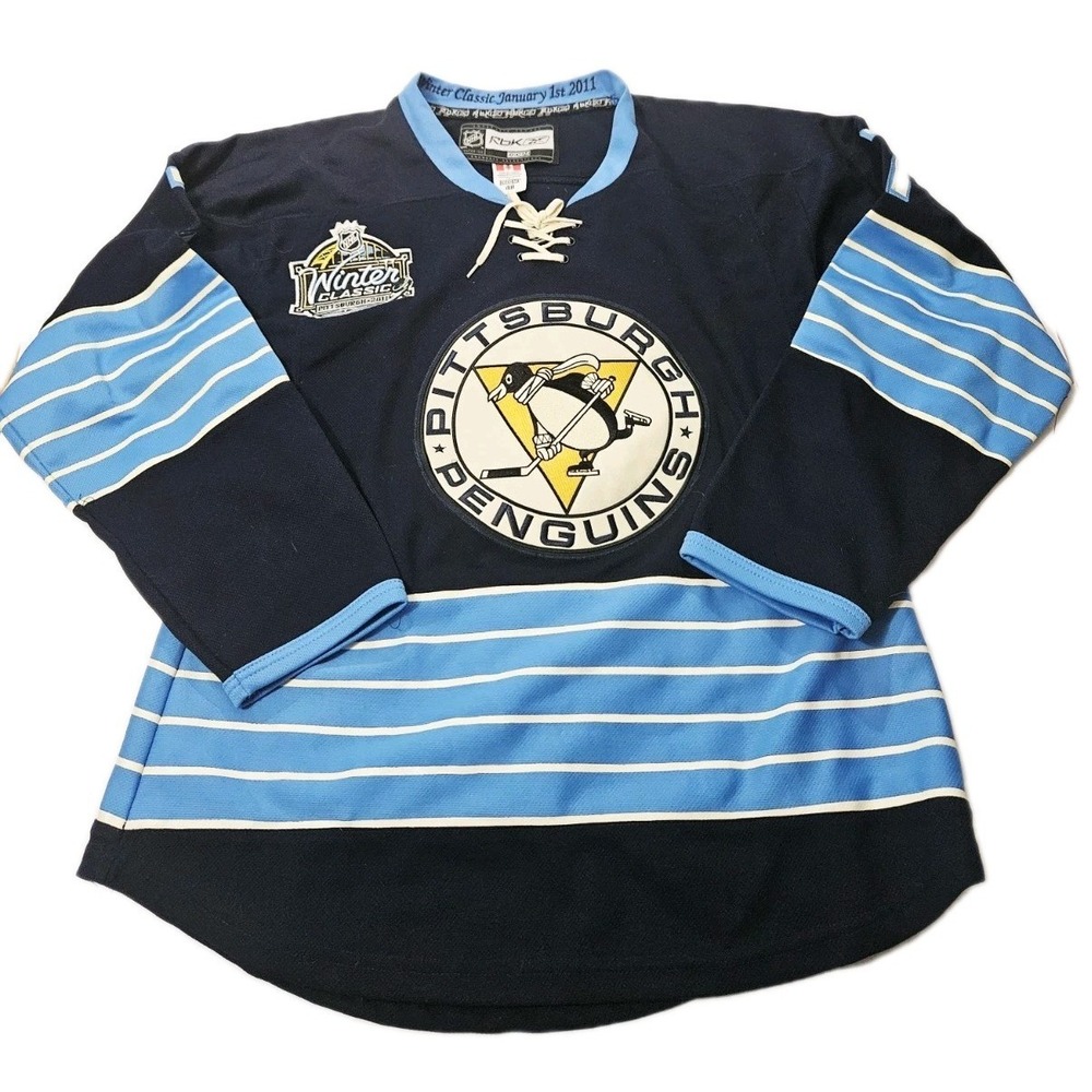 Reebok Pittsburgh Penguins Retro Winter Classic 2011 NHL Jersey Martin 7 Blue 48